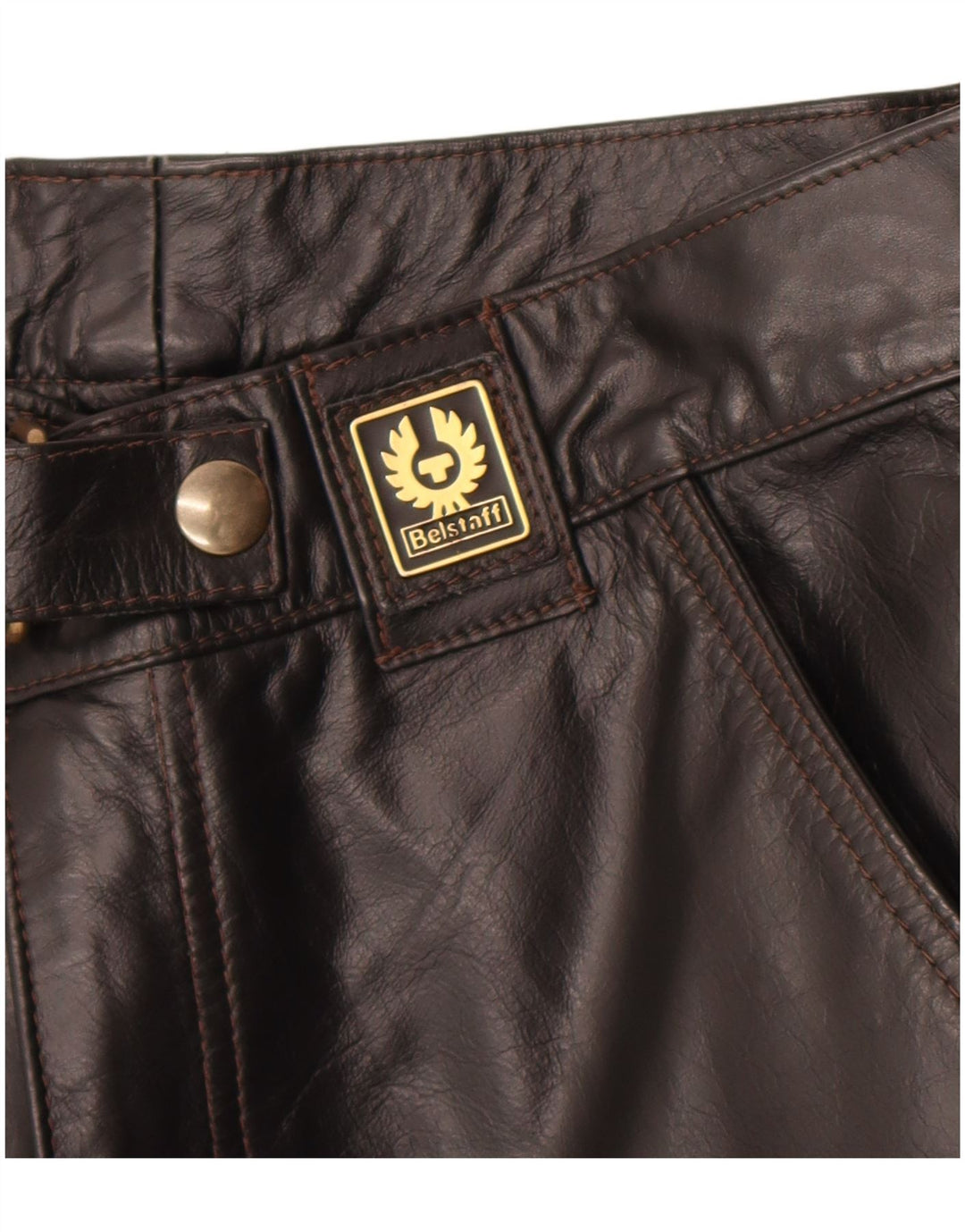 Belstaff Pantalon cargo en cuir pour homme Petit W30 L29 Motard en cuir noir