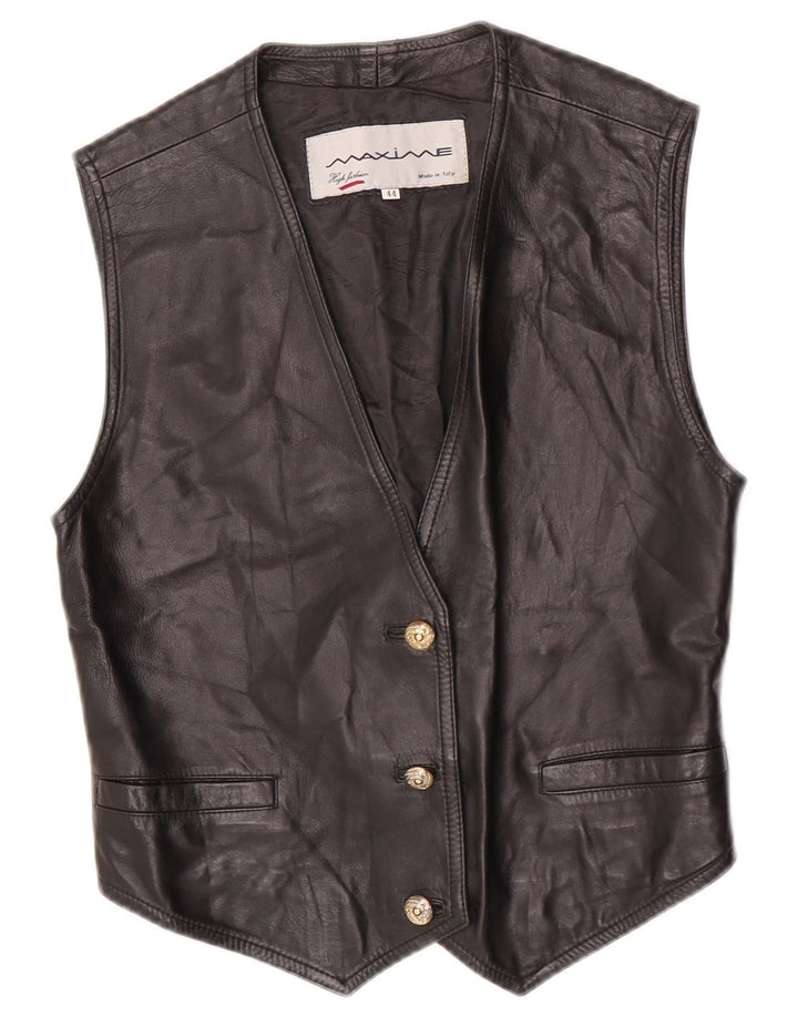 Maxime Gilet court en cuir pour femme IT 44 Noir moyen