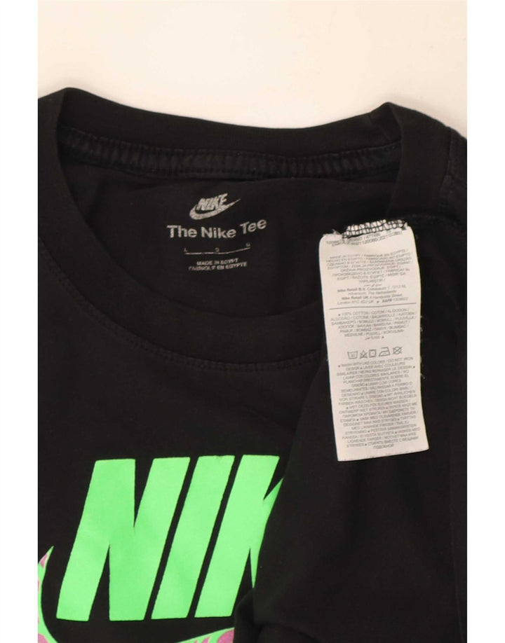 Nike T-shirt graphique pour homme en coton noir Taille L