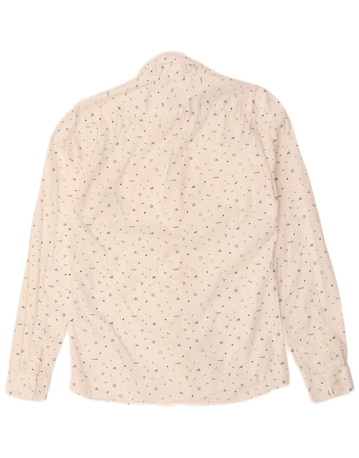 Zara Homme Chemise Super Slim Fit à Motif Abstrait Petit Blanc