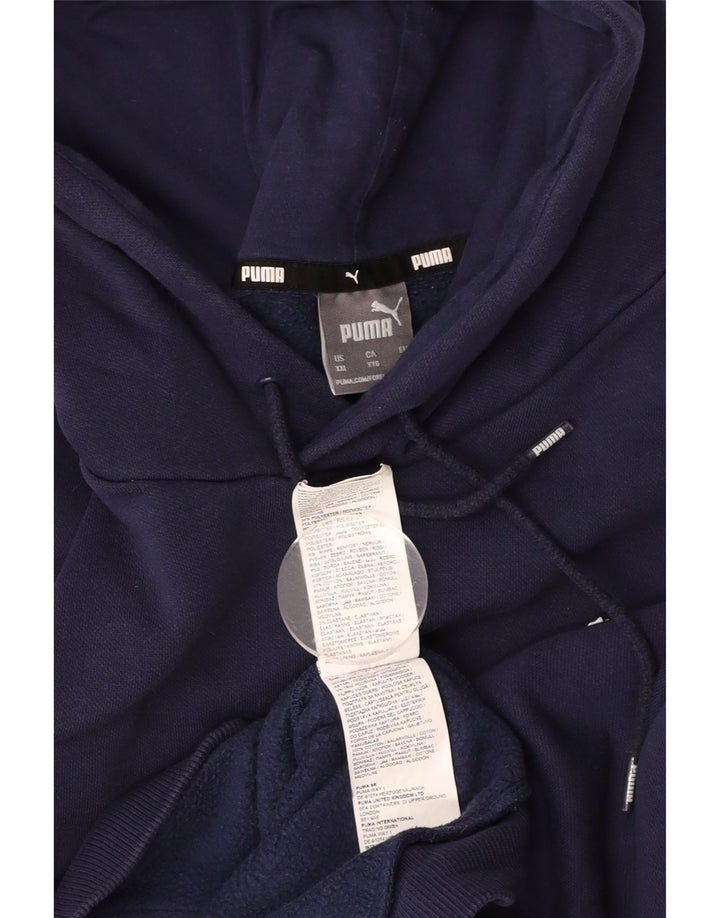 PUMA Pull à capuche pour homme 2XL en coton bleu marine