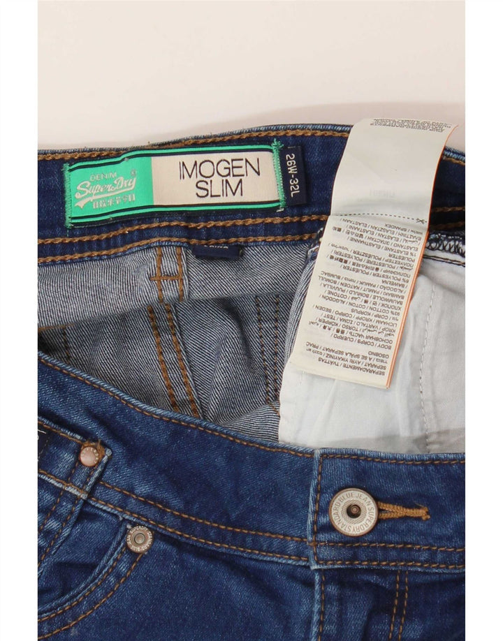 Superdry Jean Slim Imogen Femme W26 L32 Bleu Coton