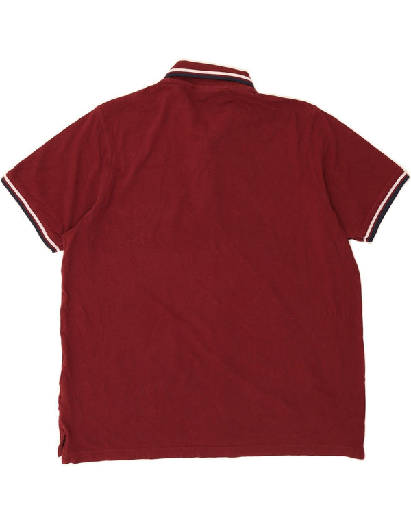 PIERRE CARDIN Mens Regular Fit Polo Shirt 3XL Burgundy Cotton