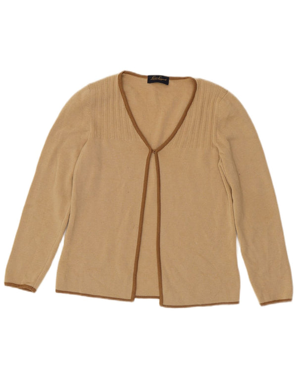 Luisa Spagnoli Pull cardigan à manches 3/4 pour femme UK 10 Petit Beige