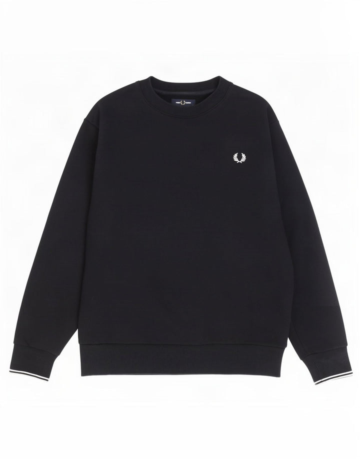 Fred Perry Sweat-shirt pour homme en coton bleu marine Taille L