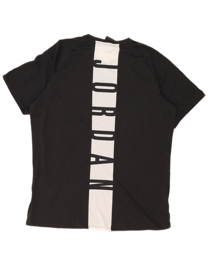Jordan T-shirt graphique Dri Fit pour homme, grand modèle en polyester color block noir