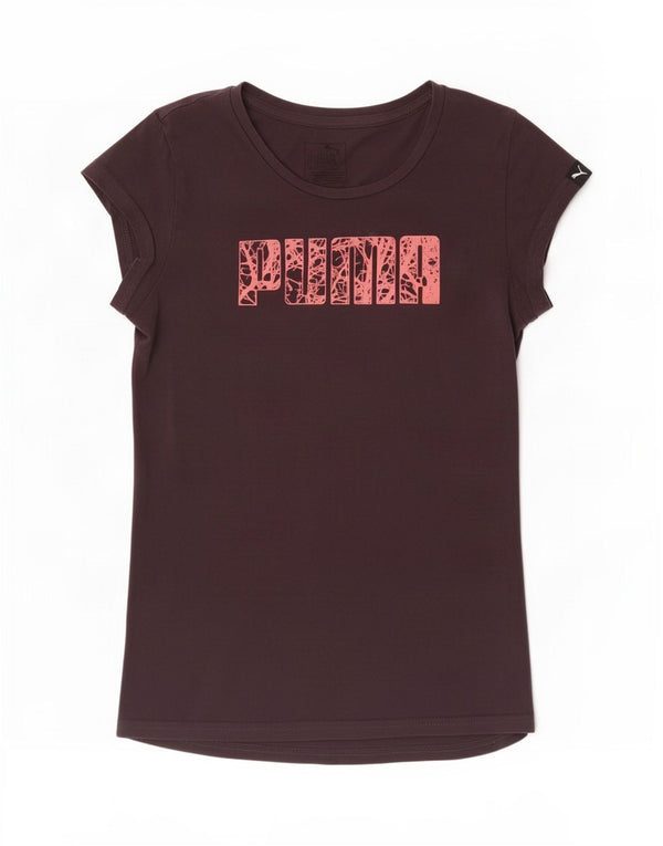 Puma T-Shirt Graphique Fille 11-12 ans Marron Coton