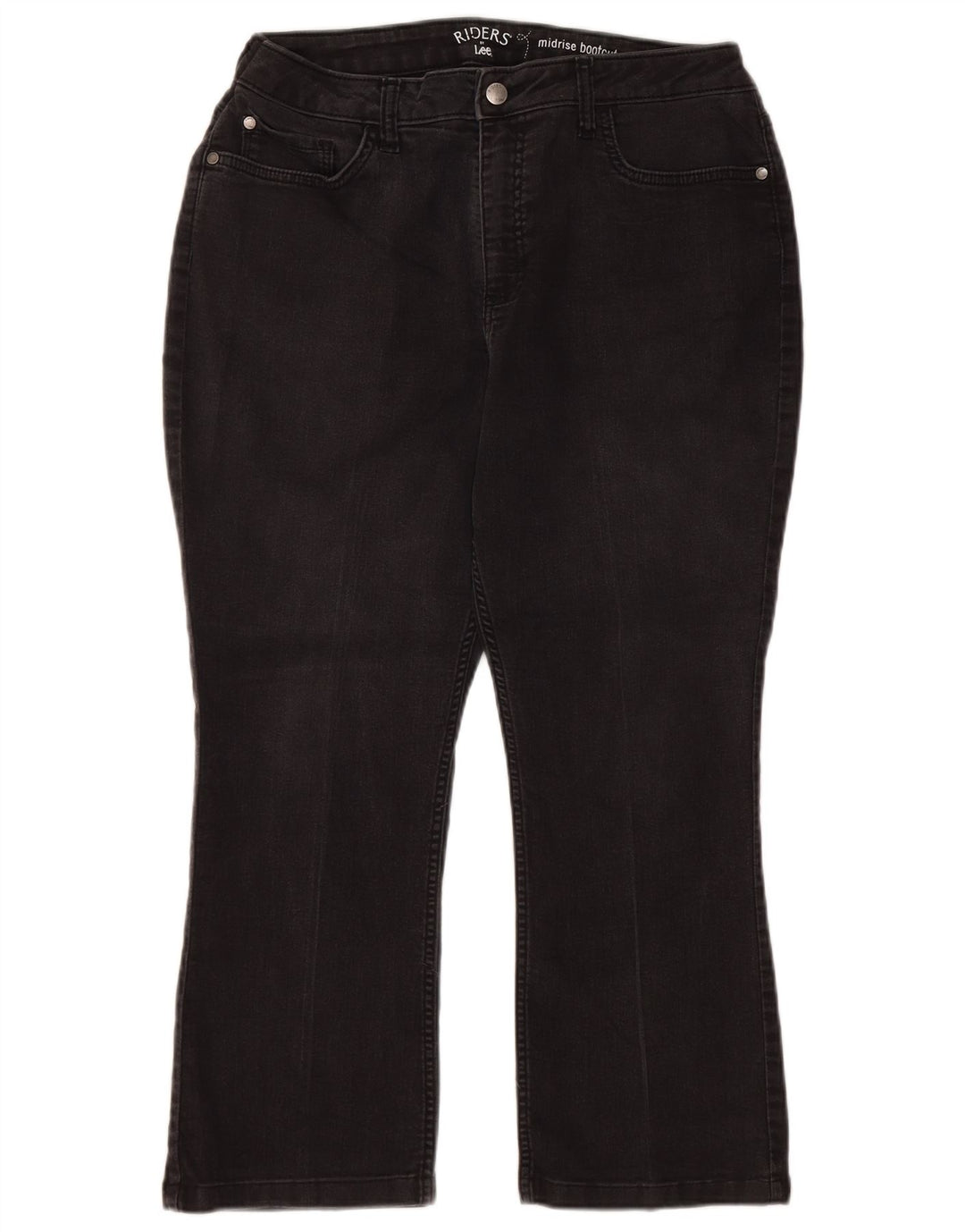 LEE Jean court Riders taille moyenne pour femme US 14 XL W32 L24 Noir