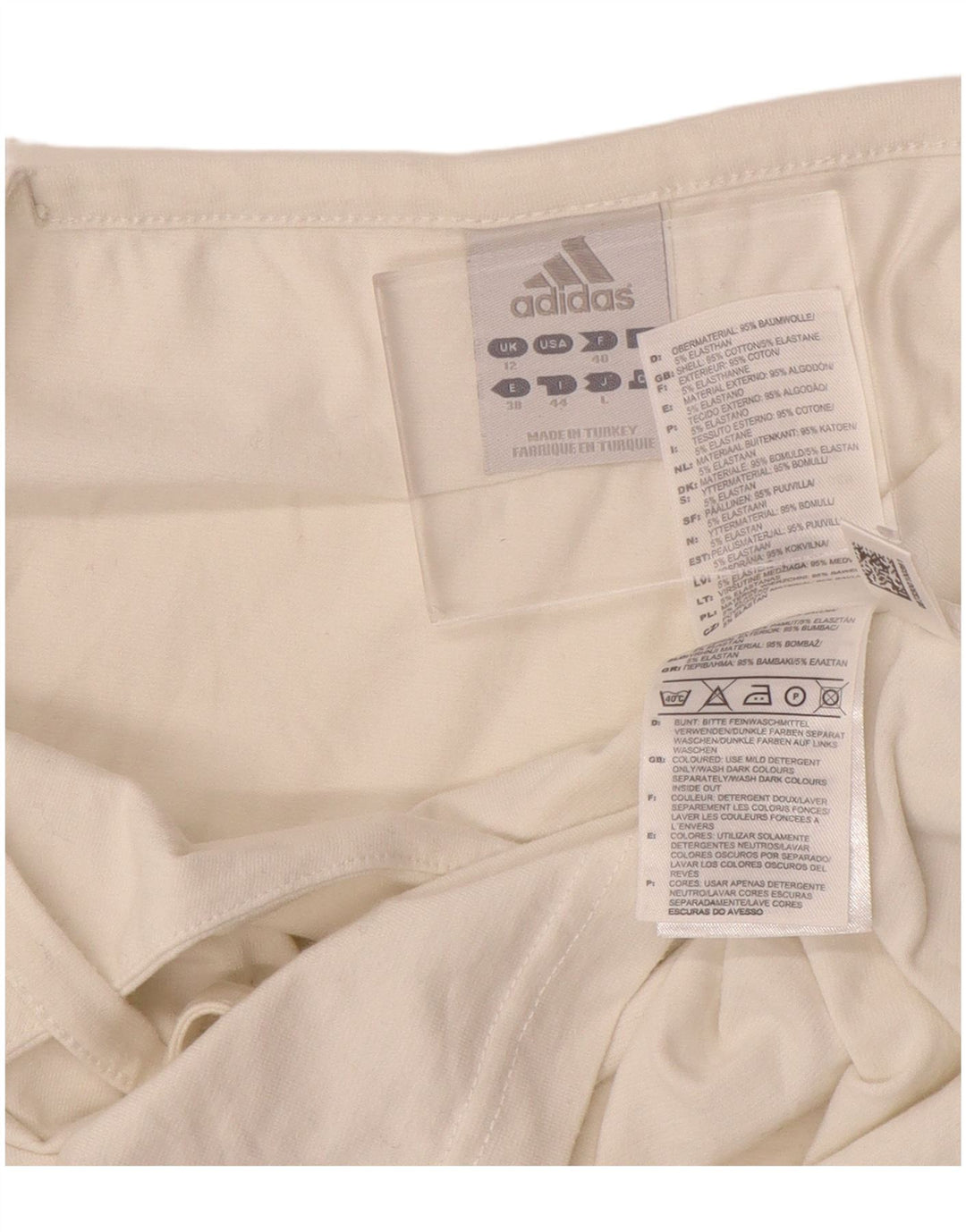 ADIDAS Femmes Crop Cami Top UK 12 Moyen Blanc Cassé Coton