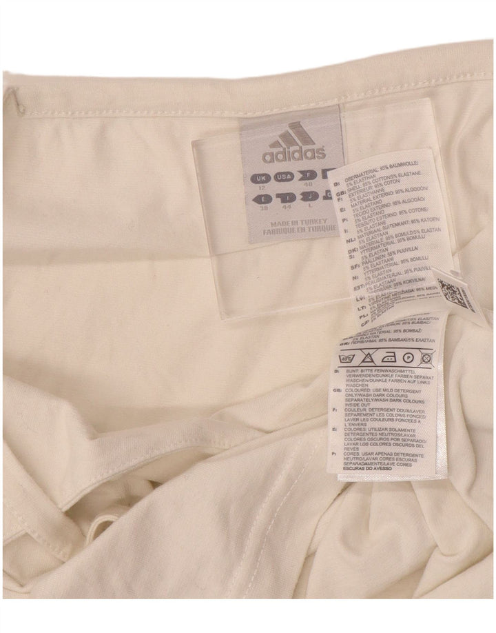 ADIDAS Femmes Crop Cami Top UK 12 Moyen Blanc Cassé Coton