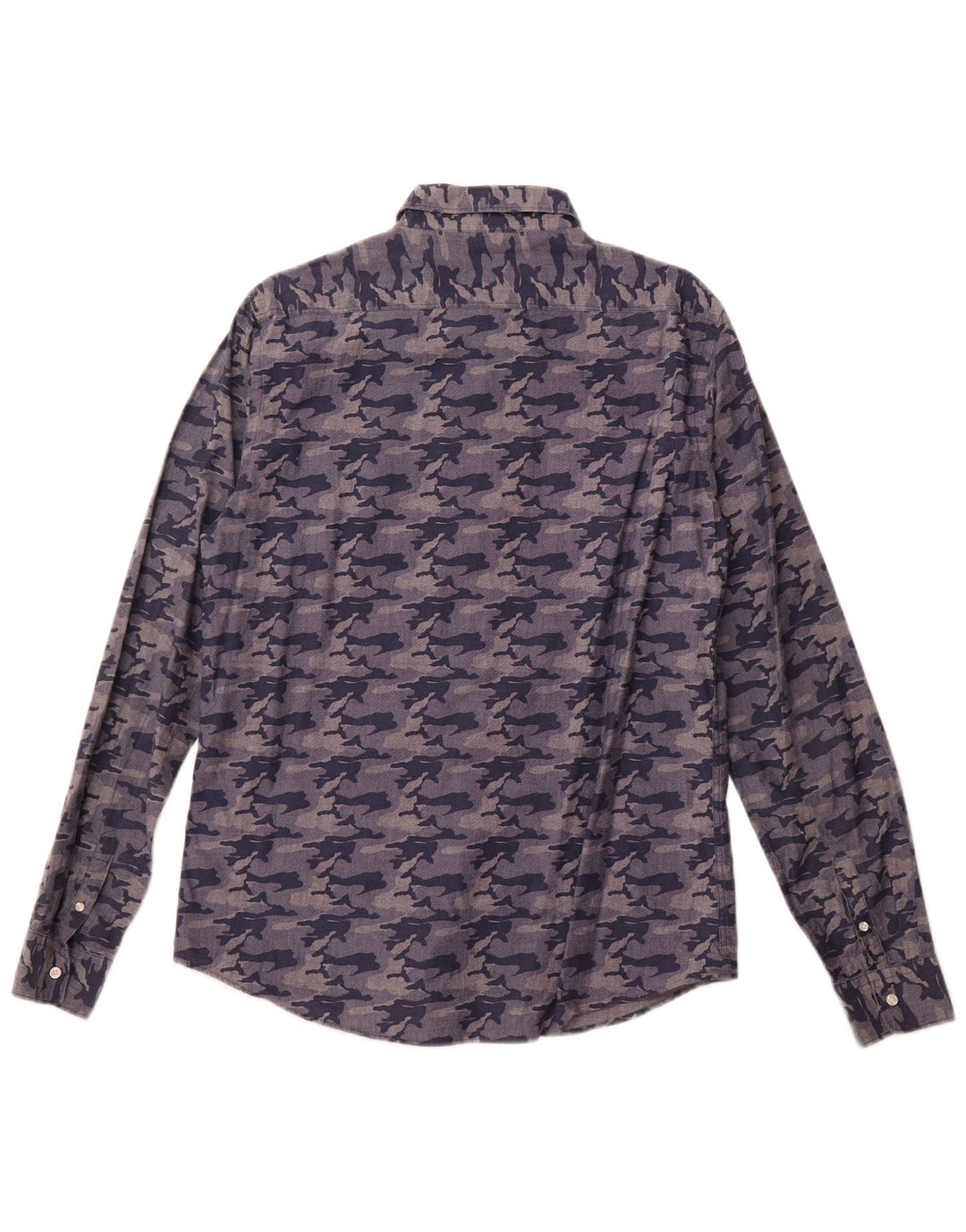 Sun68 Chemise Homme Large Bleu Marine Camouflage Coton