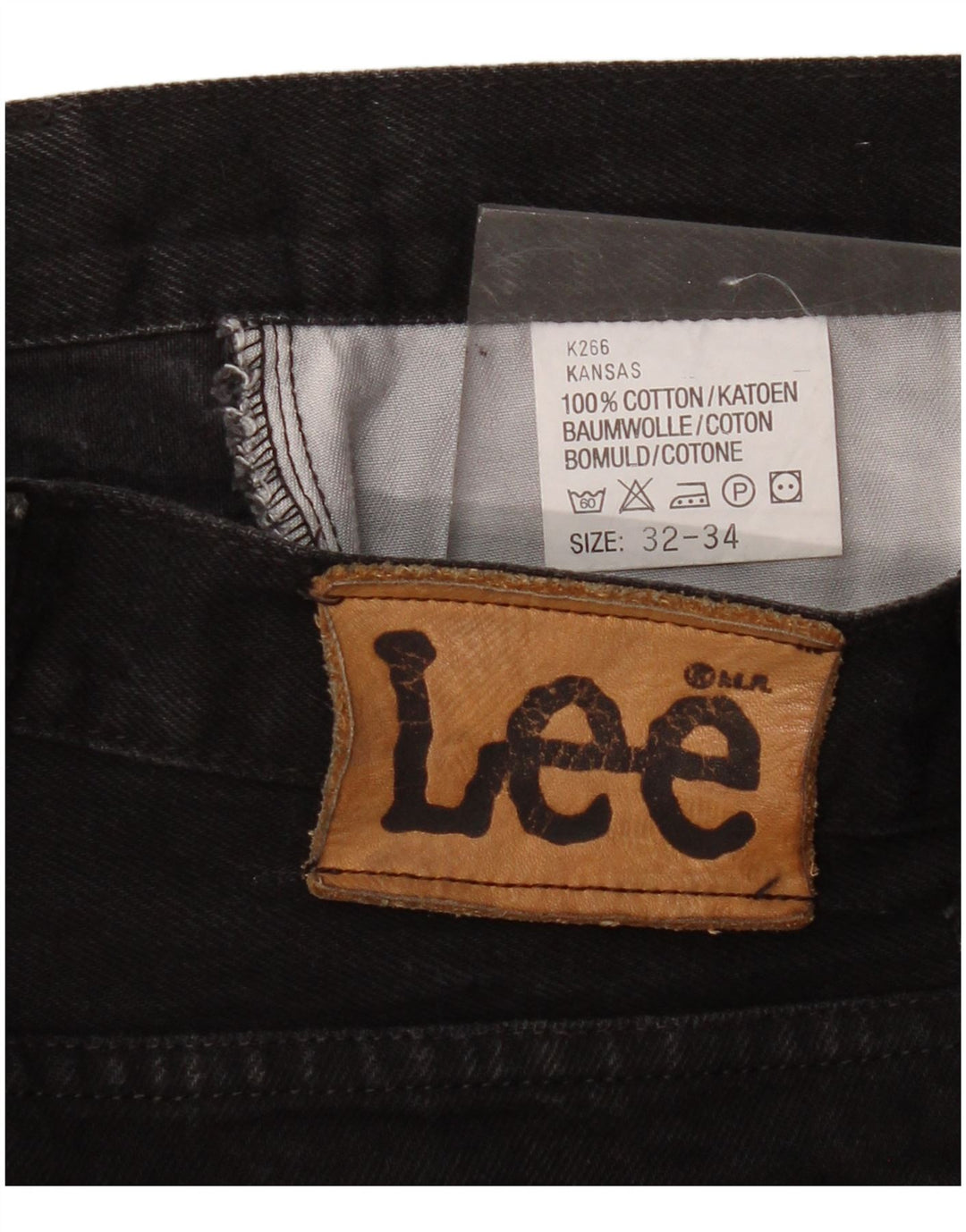 Lee Jean Droit Kansas W32 L30 Homme Noir Coton