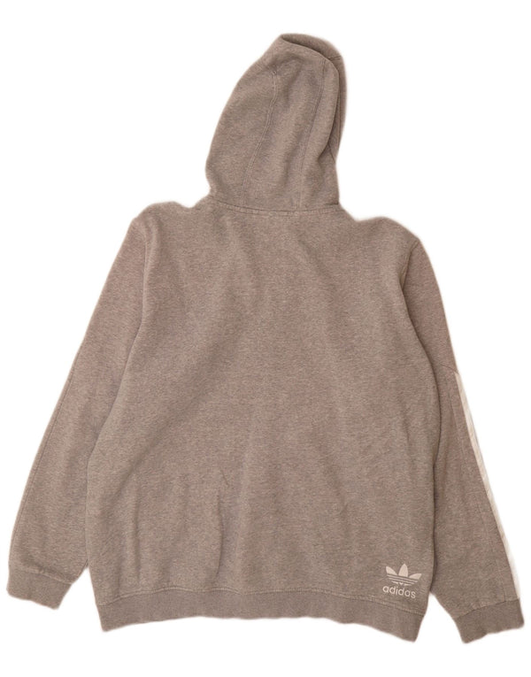 Adidas Pull à capuche zippé graphique pour homme XL Gris