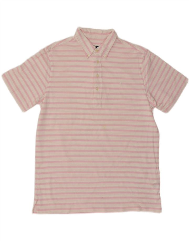 RALPH LAUREN Polo Knit Oxford Homme Coton Rayé Rose Moyen