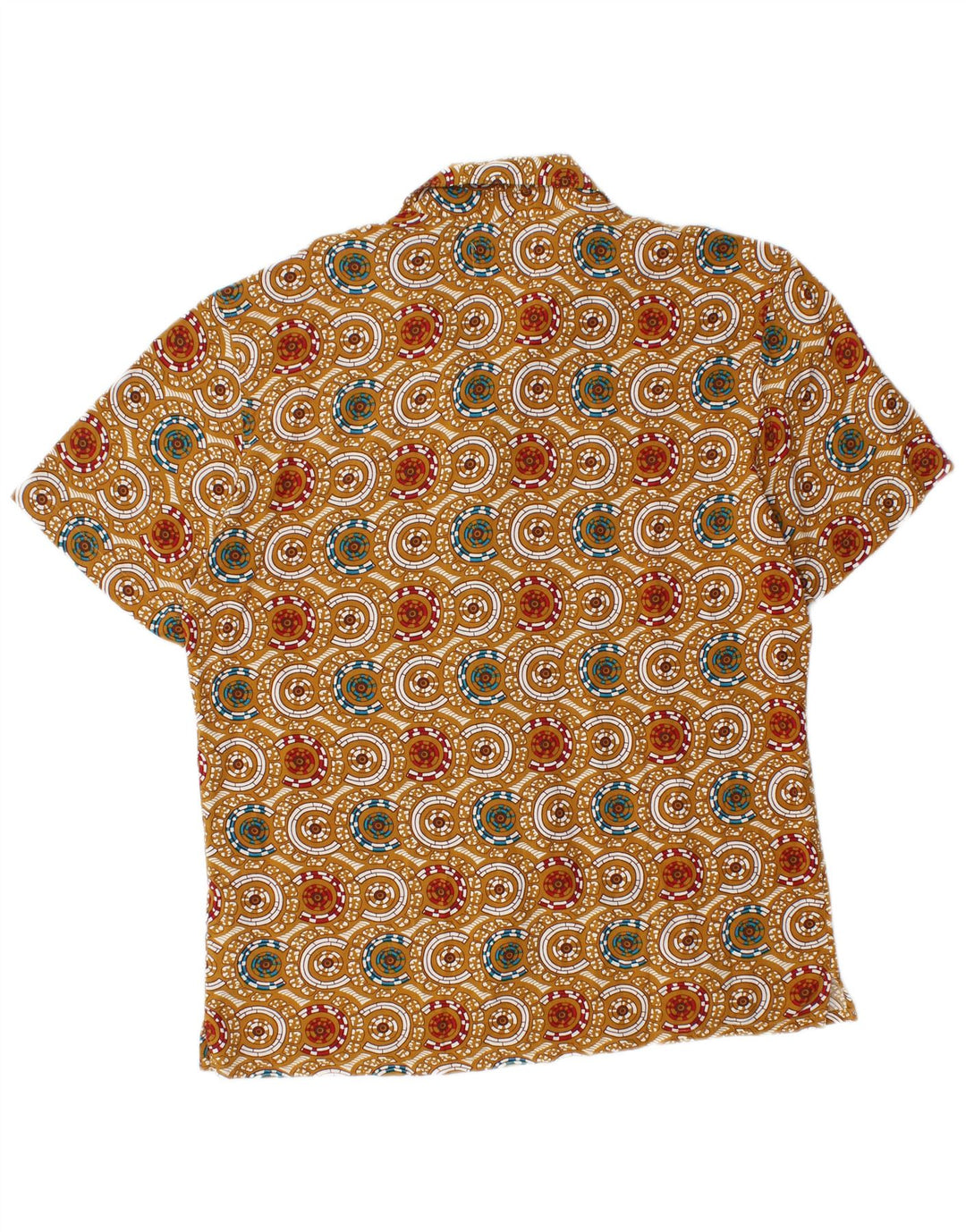 Pull & Bear Chemise à Manches Courtes Homme Beige Moyen Géométrique Viscose