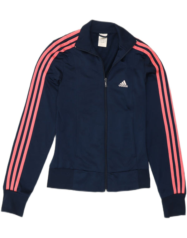 Adidas Veste de survêtement pour femme UK 8 Small Bleu marine Polyester