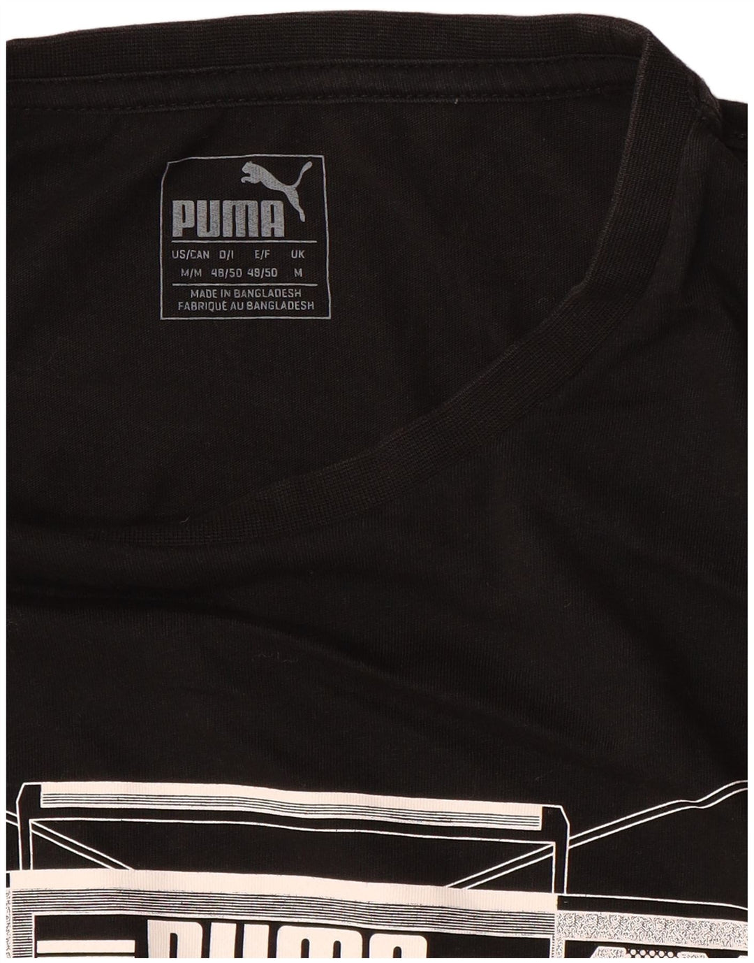 PUMA T-Shirt Graphique Homme Noir Moyen
