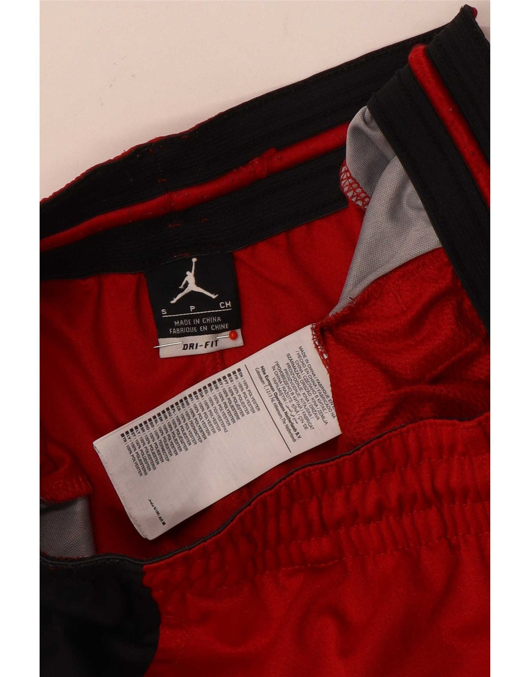 Jordan Short de sport Dri Fit Graphic pour homme, petit, rouge, color block, polyester