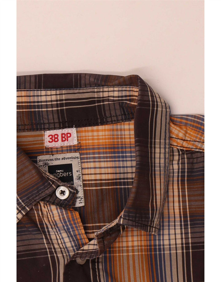 Engbers Chemise à manches courtes pour homme Taille 38 Marron moyen à carreaux