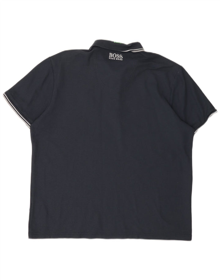 HUGO BOSS Polo Homme 2XL Bleu Marine Coton