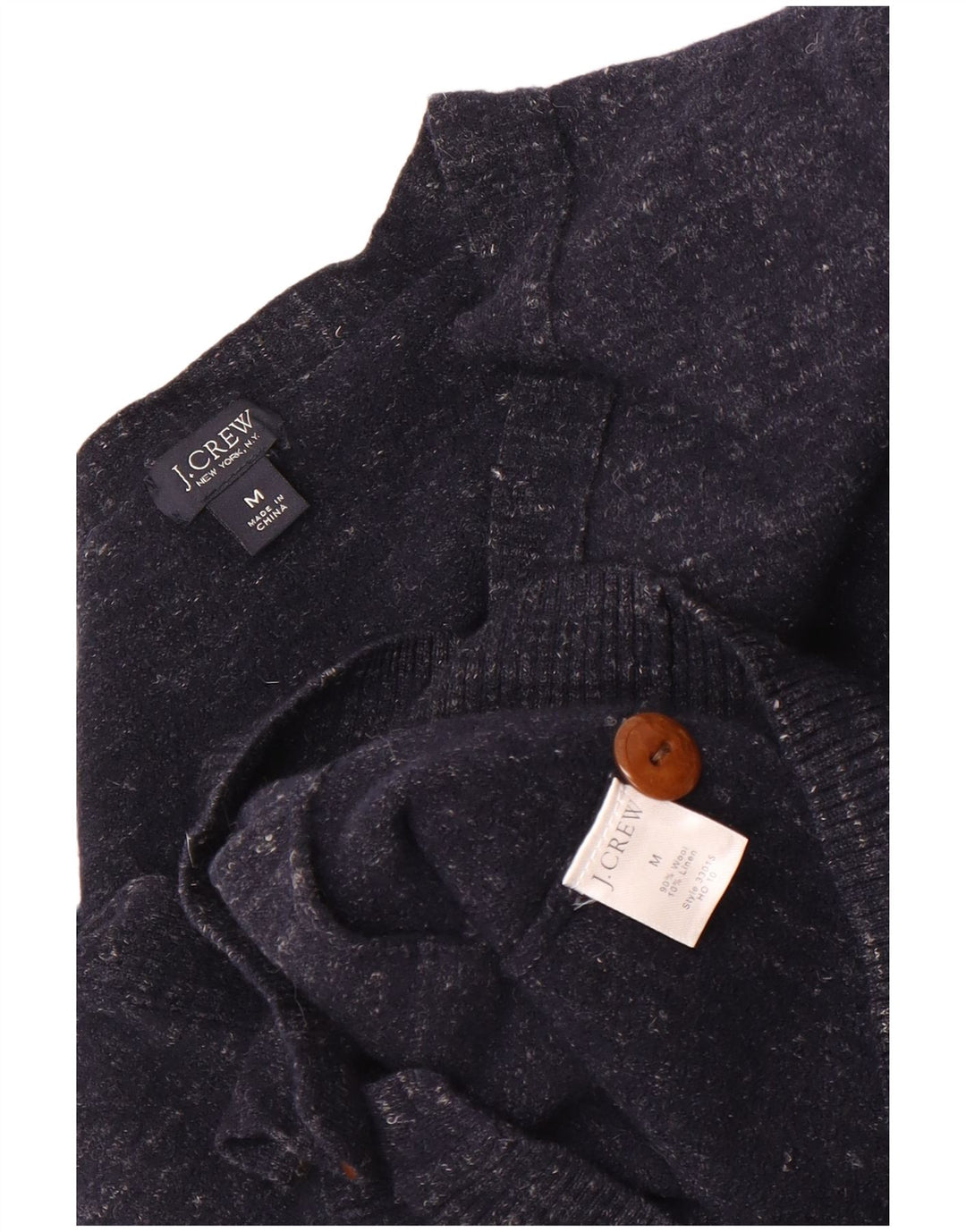 J. Crew Cardigan Slim Fit pour Homme en Laine Mouchetée Bleu Marine Moyen