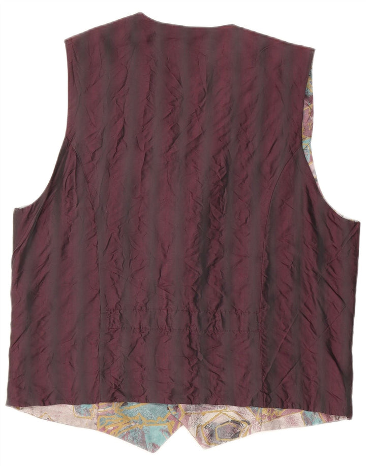 Gilet Vintage à Motif Abstrait pour Homme Moyen Multicolore