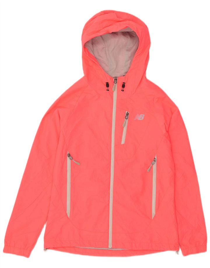 New Balance Veste de pluie à capuche pour femme UK 10 Small Rose Polyester