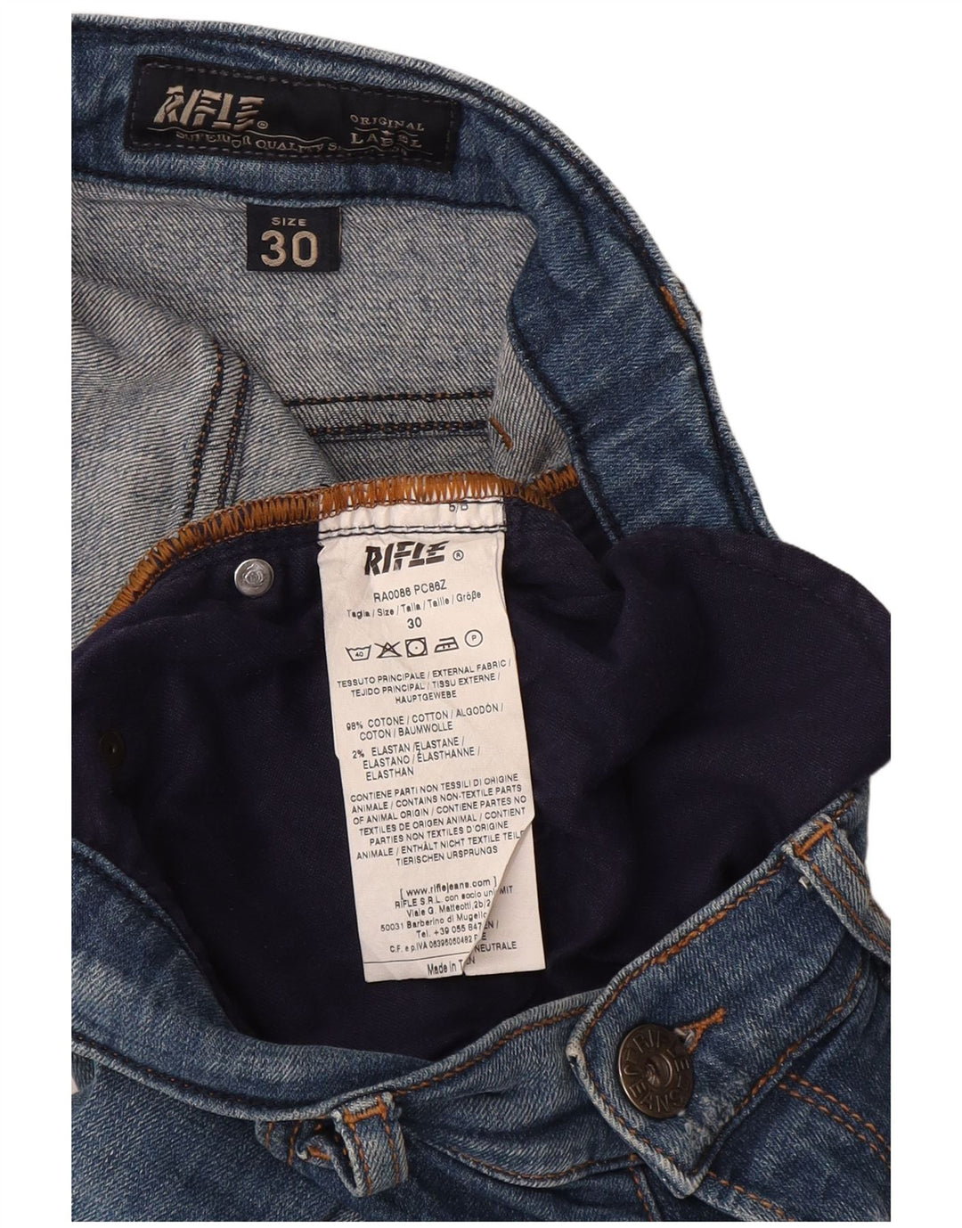 Rifle Jean slim vieilli femme W30 L33 coton bleu