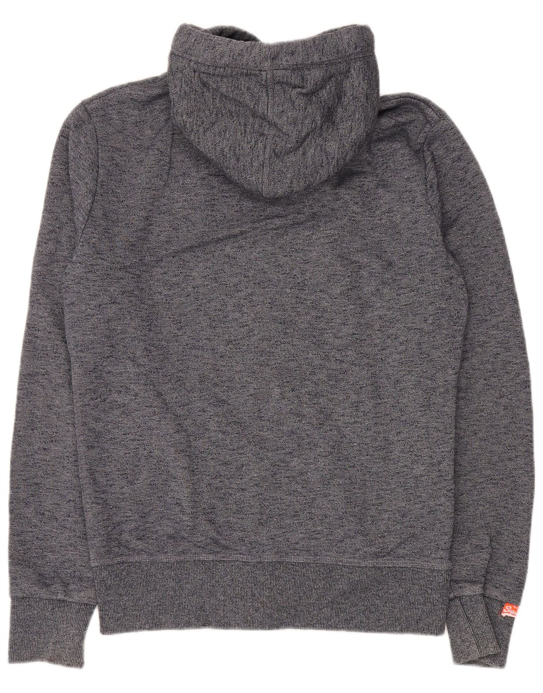 SUPERDRY Pull à capuche zippé pour homme en coton moucheté bleu marine moyen