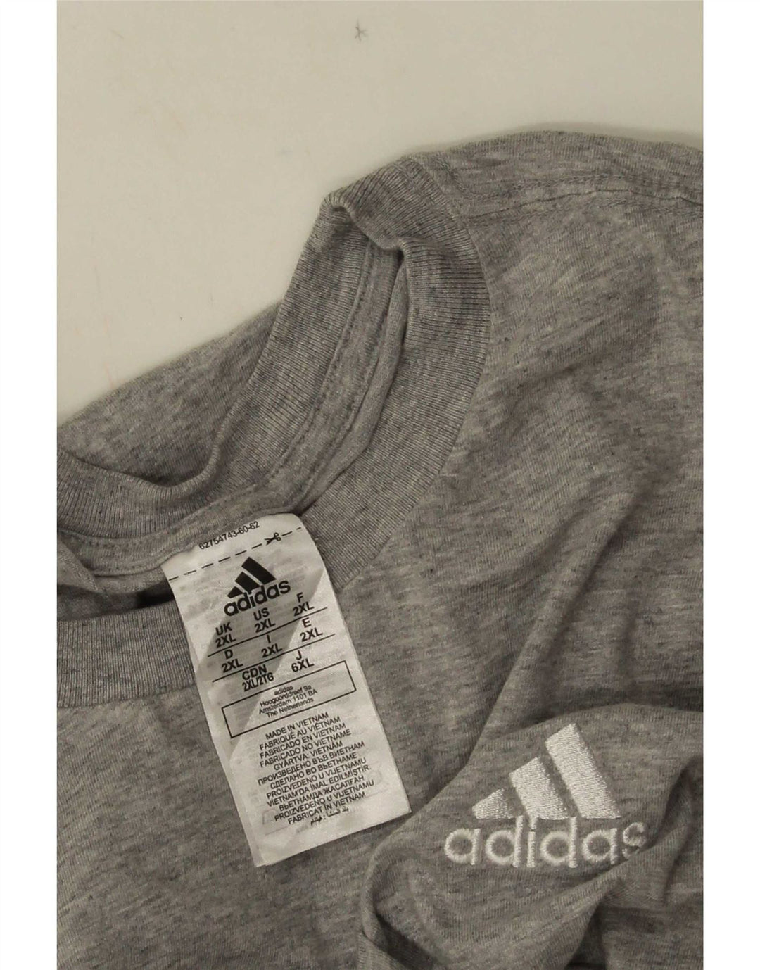 Adidas T-Shirt Homme Top 2XL Gris Coton
