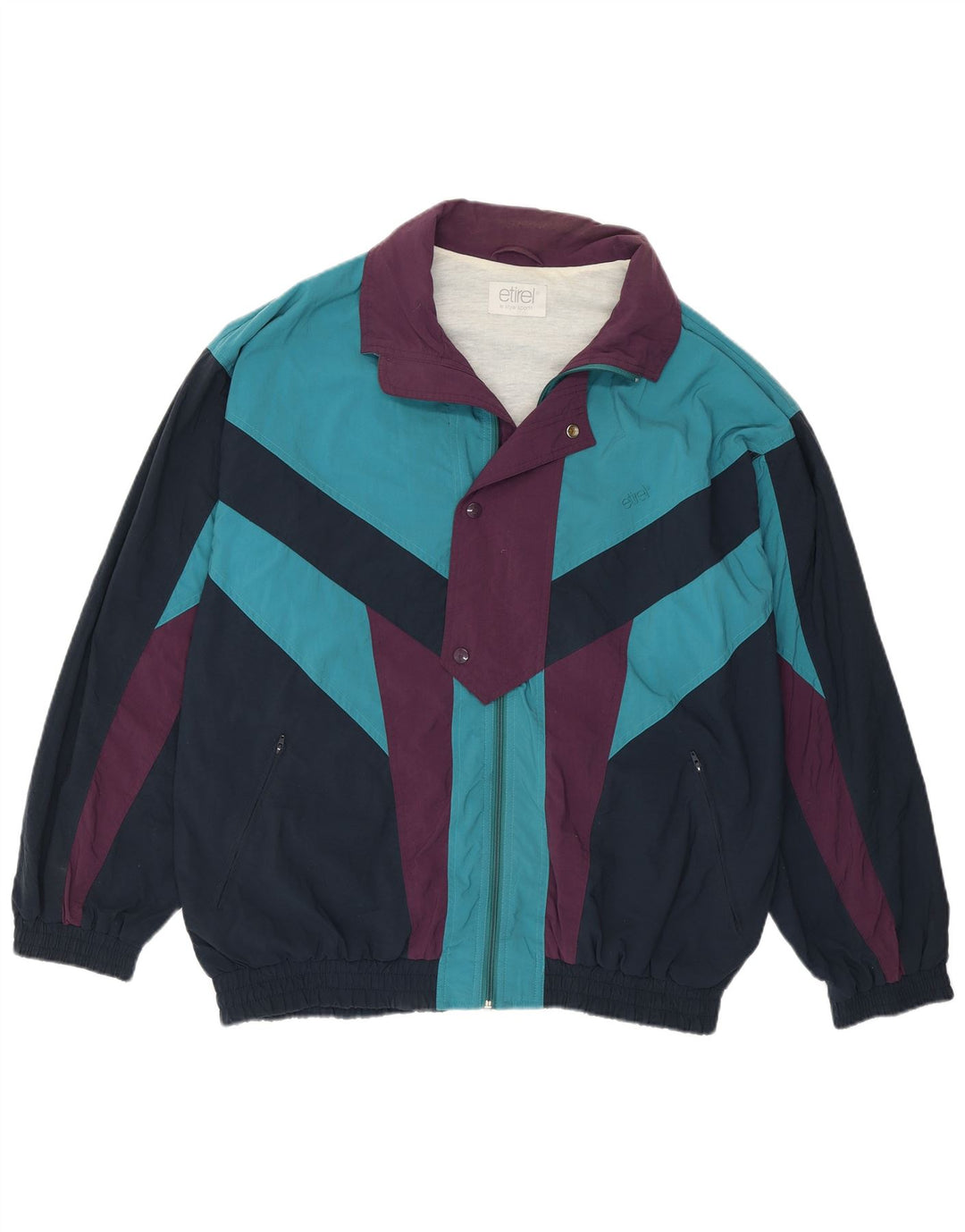 ETIREL Veste de survêtement coupe ample pour homme IT 50 Bleu moyen Colourblock