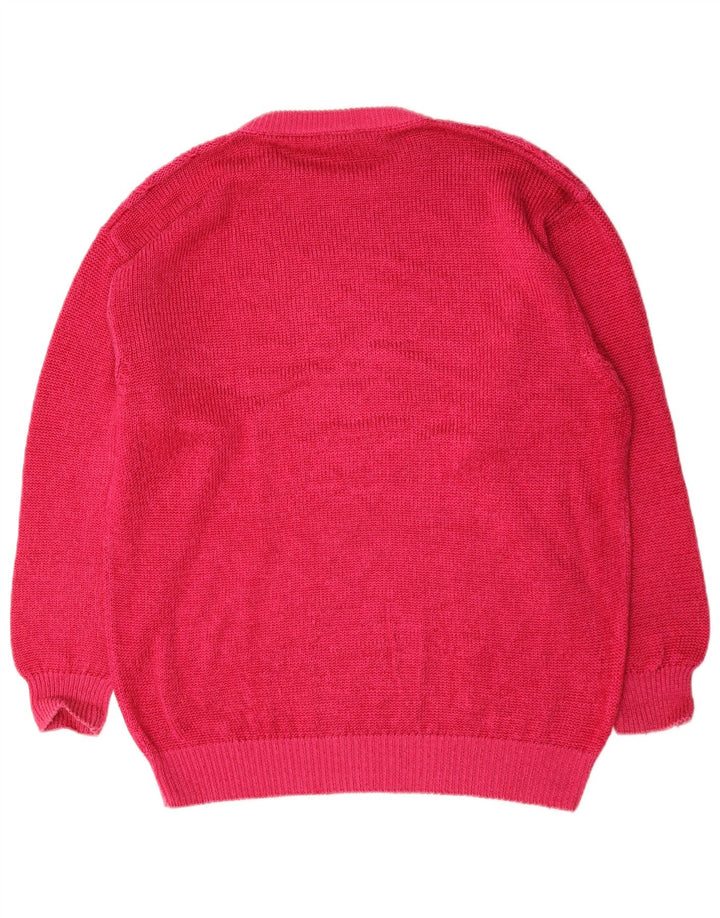 vintage Mens Crew Neck Jumper Pull Grand Coton Rose