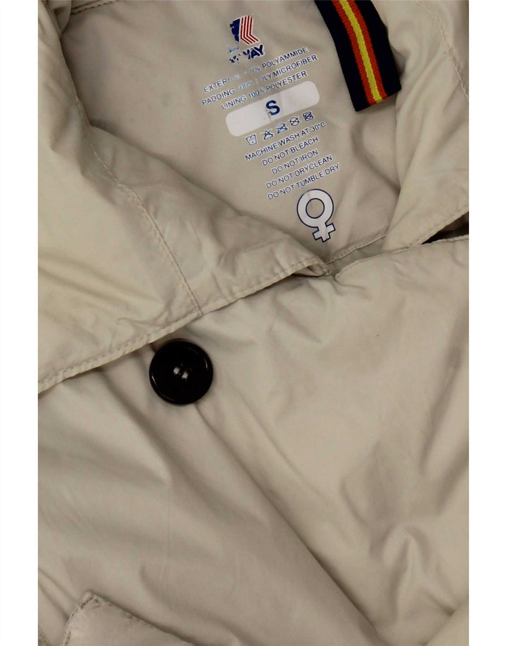 K-Way Trench-Coat Femme UK 10 Petit Nylon Gris