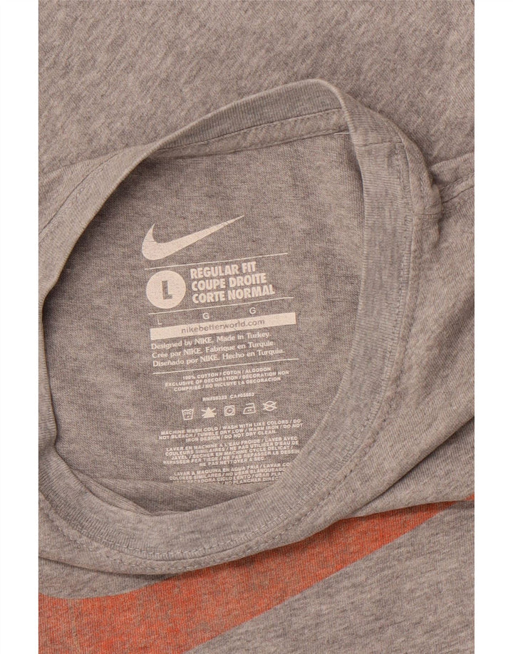 NIKE T-shirt graphique coupe classique pour hommes, grand, gris, coton