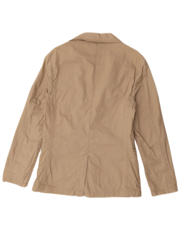 Tommy Hilfiger Veste blazer à 2 boutons pour femme UK 14 en coton marron moyen