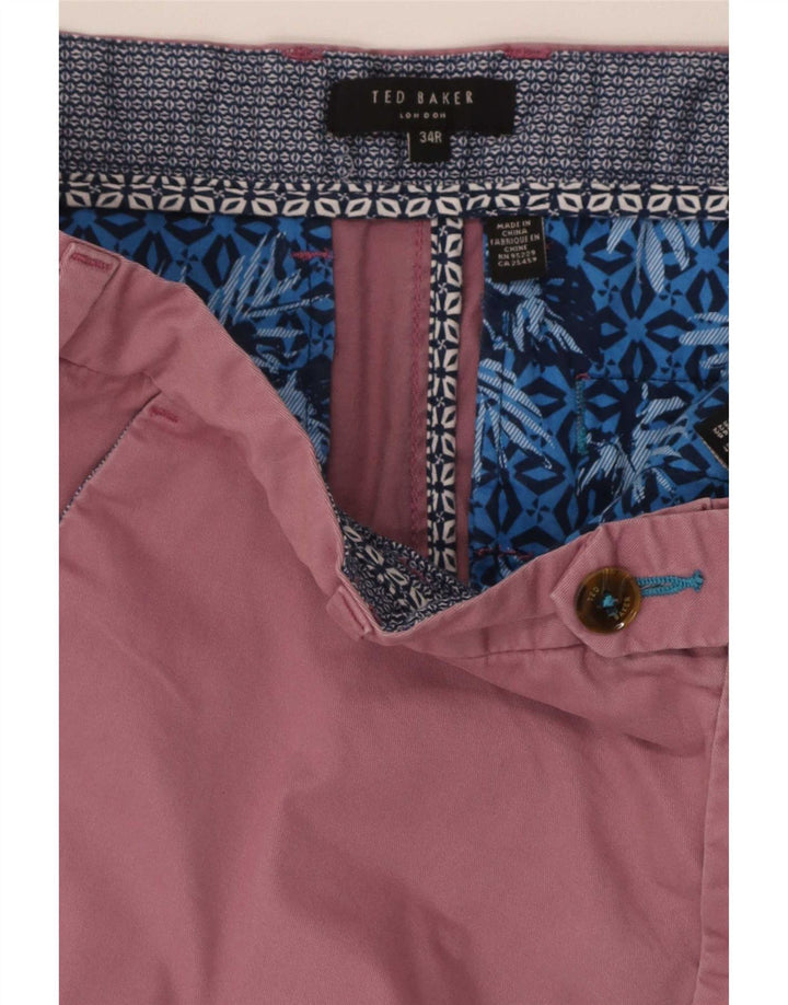 Ted Baker Short Chino Regular Homme W34 Large Rose Coton