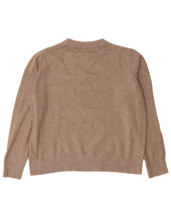 Marks & Spencer Pull à col rond pour femme UK 14 Gris moyen Polyester