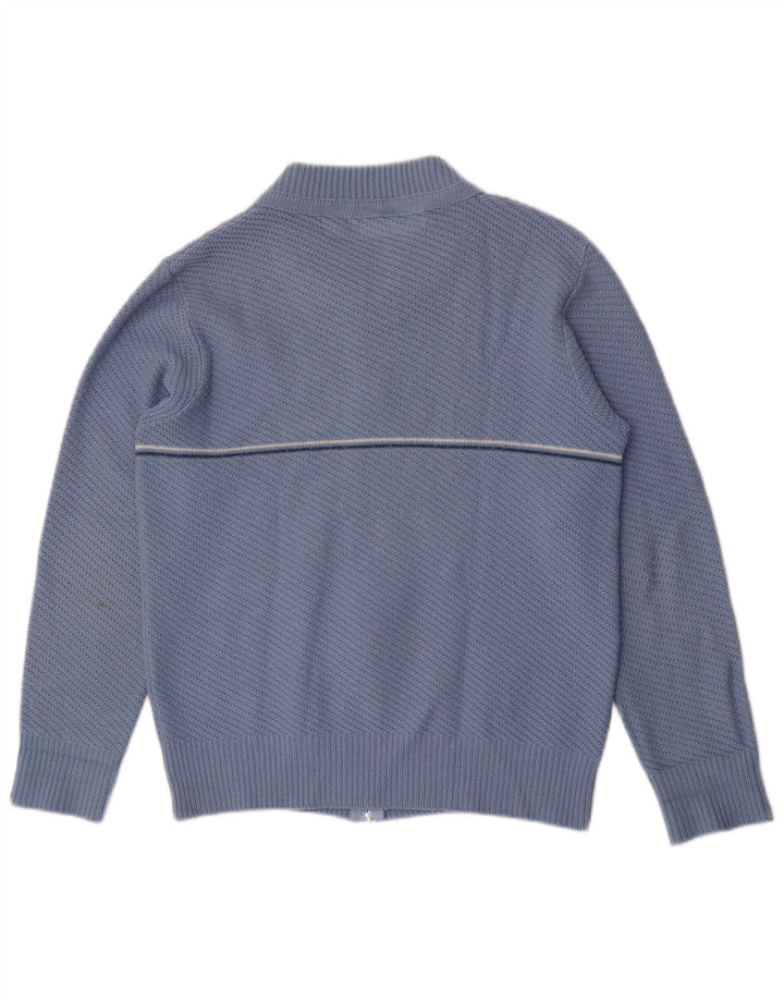 vintage Mens Cardigan Pull Moyen Bleu Rayé