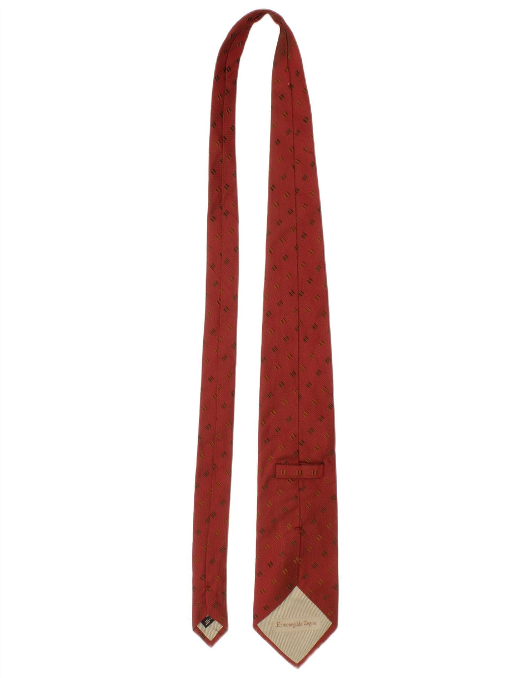 Ermenegildo Zegna Cravate Homme Taille Unique Rouge Géométrique Soie Classique
