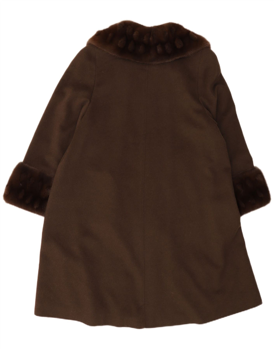 VINTAGE Manteau surdimensionné femme UK 14 Grande laine kaki