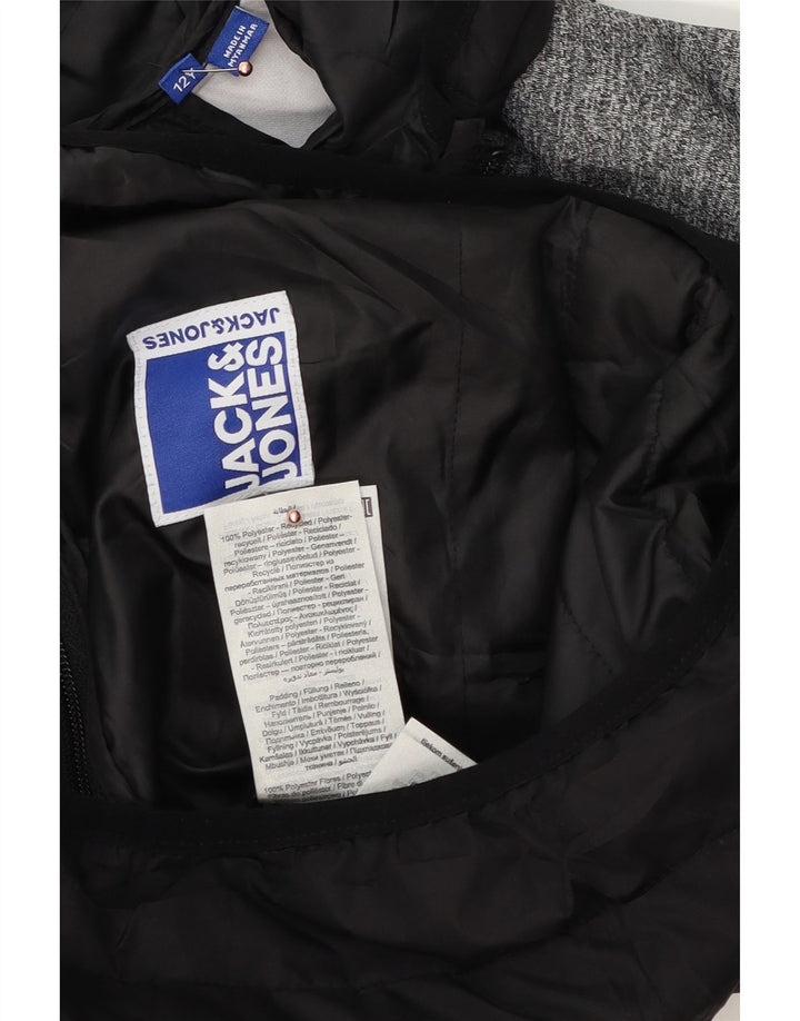 Jack & Jones Veste matelassée à capuche garçon 11-12 ans Noir Colourblock