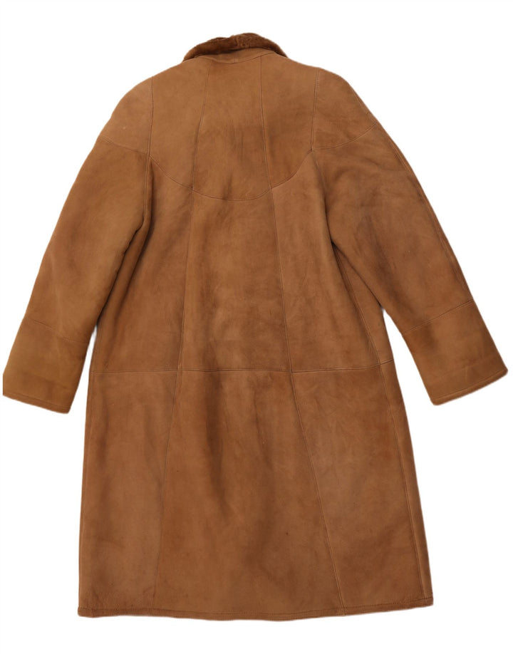 VINTAGE Manteau en peau de mouton pour femme IT 52 2XL Peau de mouton marron