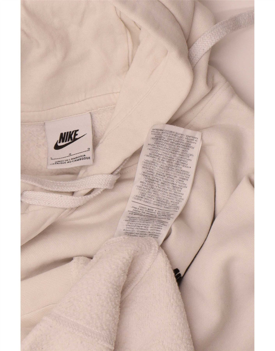 Nike Pull à capuche pour homme en coton blanc Taille L