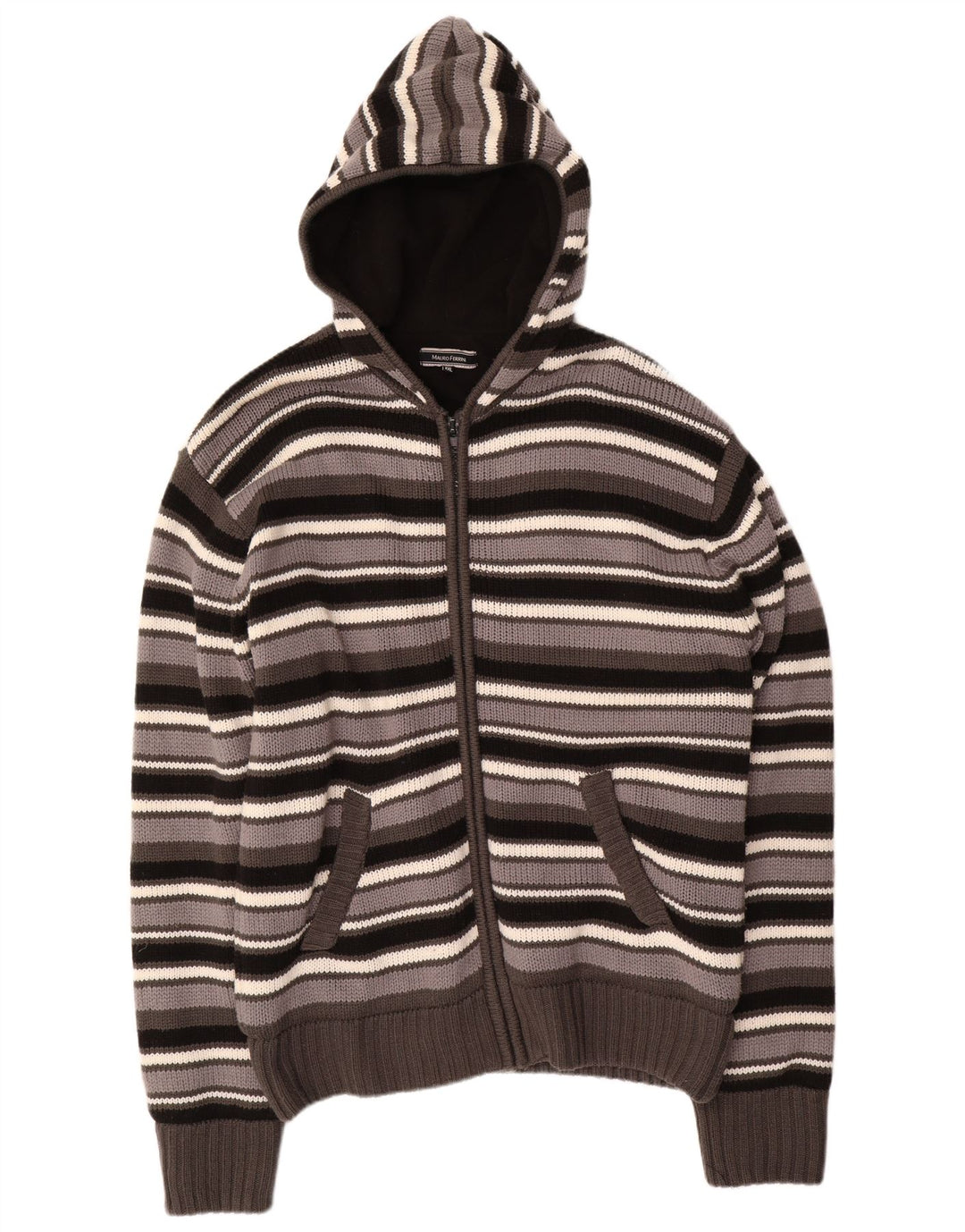 MAURO FERRINI Cardigan à capuche pour homme 2XL rayé multicolore