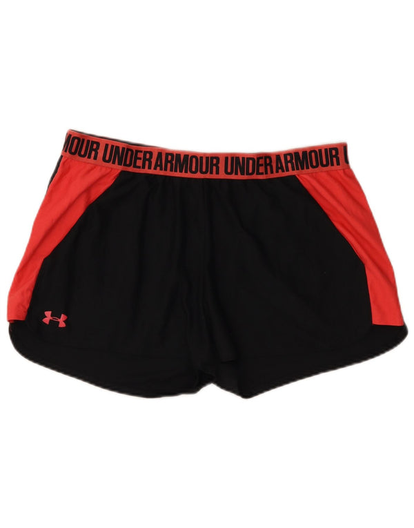 Under Armour Short de sport Heat Gear pour femme UK 18 XL Noir Colourblock