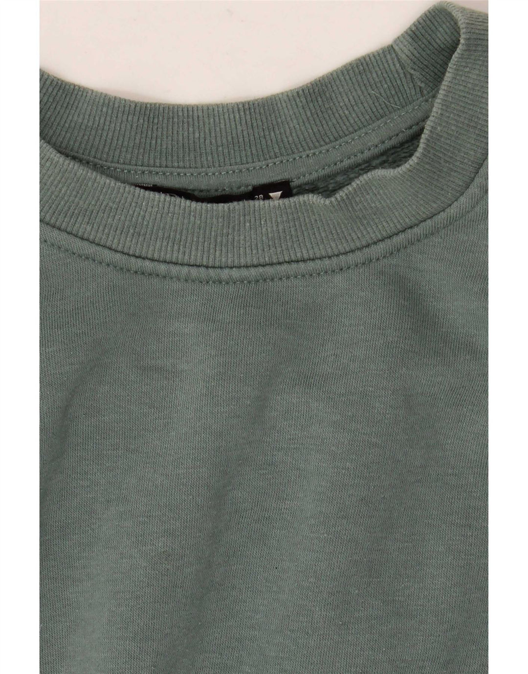 Zara Womens Crop Oversize Sweatshirt Jumper UK 14 Moyen Vert Coton