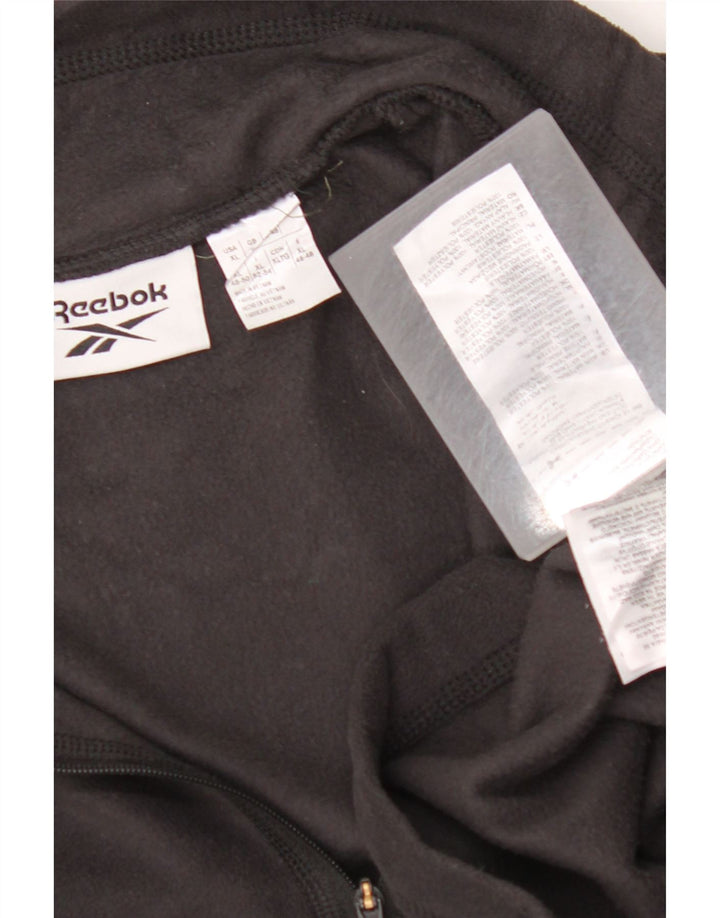 REEBOK Pull Polaire Col Zippé Homme XL Noir Polyester