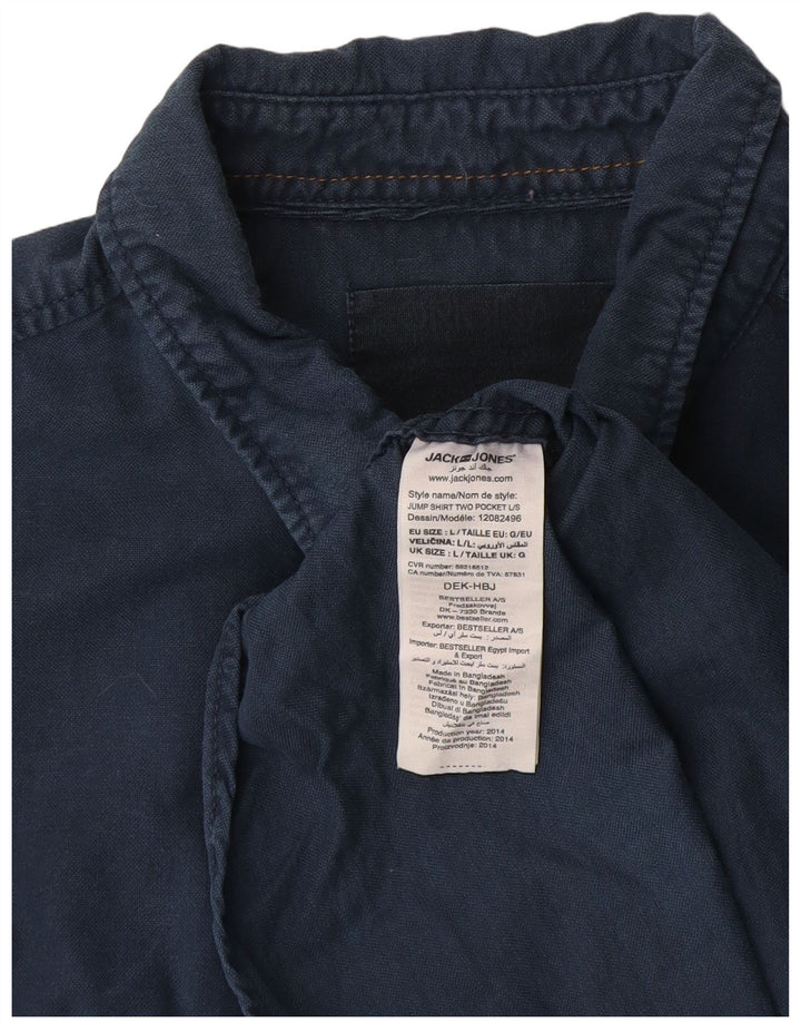 Jack & Jones Chemise Homme Large Bleu Marine Coton