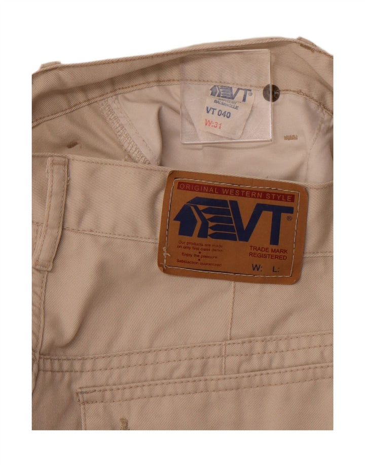 VINTAGE Short cargo taille haute homme W31 coton beige moyen