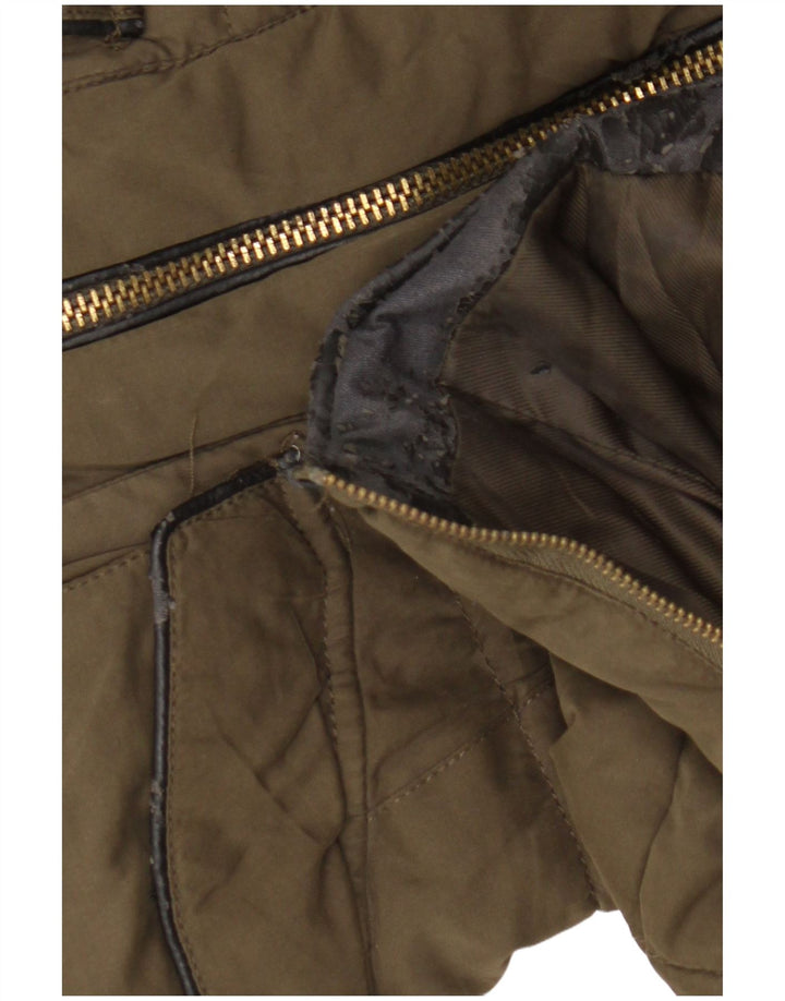 Zara Veste matelassée pour femme UK 6 XS Kaki